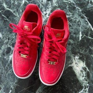 Nike Air Force 1 Red/Gold Women's Size 7